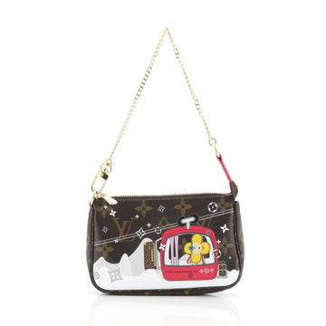 Louis Vuitton Pochette Accessoires Limited Edition Vivienne Xmas Monogram Canvas Mini