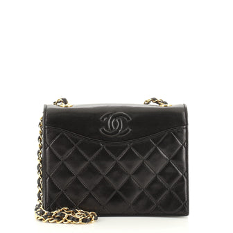 Chanel Vintage CC Full Flap Bag Quilted Lambskin Small