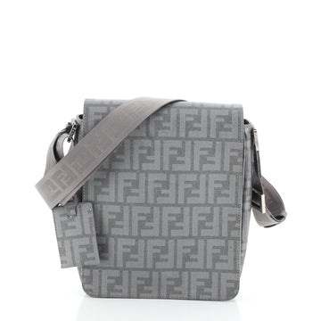 Fendi Flap Messenger Bag Zucca Coated Canvas Small