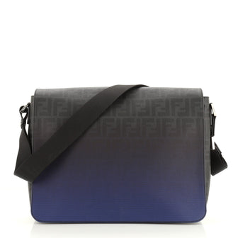 Fendi Flap Messenger Bag Ombre Zucca Coated Canvas Large