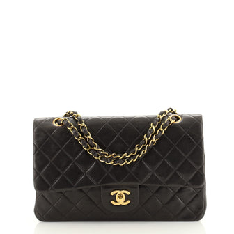 Chanel Vintage Classic Double Flap Bag Quilted Lambskin Medium