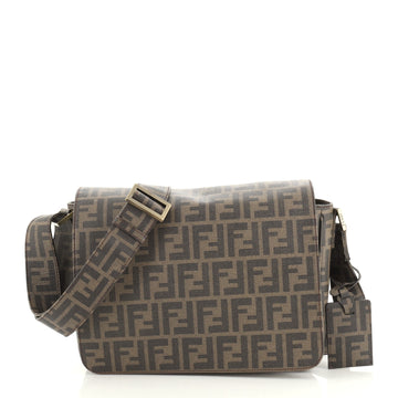 Fendi Flap Messenger Bag Zucca Coated Canvas Medium