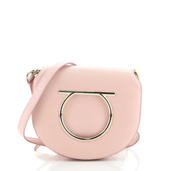 Salvatore Ferragamo Gancini Saddle Flap Bag Leather Small