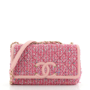 Chanel Filigree Flap Bag Quilted Tweed Medium