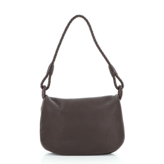 Bottega Veneta Braided Handle Flap Bag Leather Small
