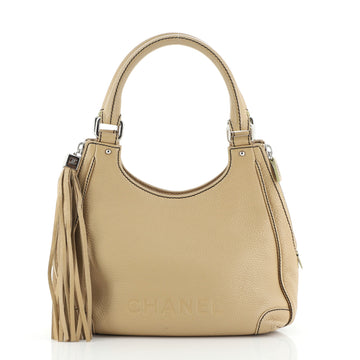 Chanel Lax Shoulder Bag Pebbled Leather Small
