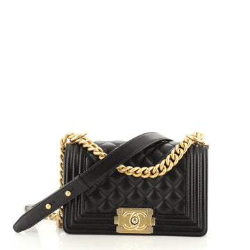Chanel Boy Flap Bag Quilted Caviar Small