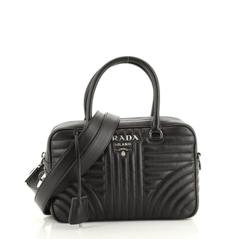 Prada Bowling Bag Diagramme Quilted Leather Medium