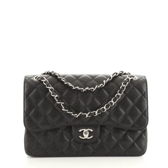 Chanel Classic Double Flap Bag Quilted Caviar Jumbo