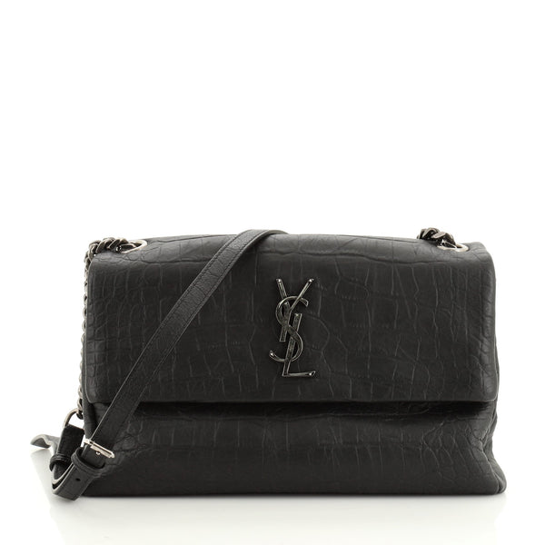 Saint Laurent West Hollywood Shoulder Bag Crocodile Embossed