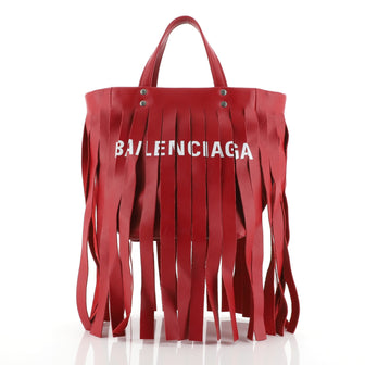 Balenciaga Laundry Cabas Tote Fringe Leather XS