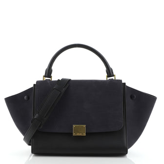 Celine Trapeze Bag Crocodile Embossed Nubuck Small