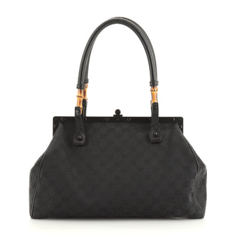Gucci Bamboo Frame Satchel GG Canvas