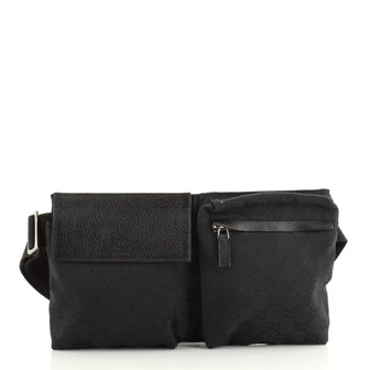 Gucci Vintage Double Belt Bag GG Canvas