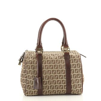 Fendi Boston Bag Zucchino Canvas Small