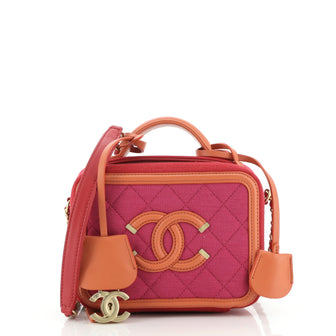 Chanel Filigree Vanity Case Quilted Jersey Small