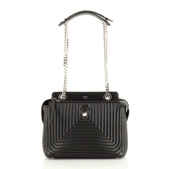 Fendi DotCom Click Shoulder Bag Quilted Leather Small