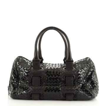 Bottega Veneta Accordion Satchel Intrecciato Patent and Leather Medium
