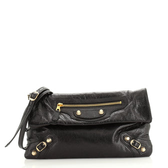 Balenciaga Giant Studs Envelope Strap Clutch Leather