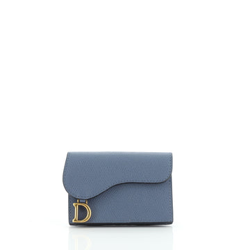 Christian Dior Saddle Card Case Leather