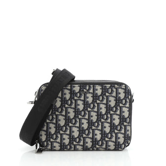 Christian Dior Double Zip Crossbody Pouch Oblique Canvas