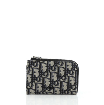 Christian Dior Zipped Card Holder Oblique Canvas