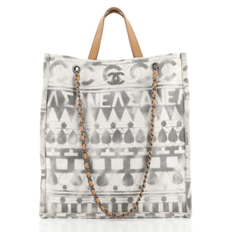 Chanel Iliad Shopping Tote Printed Canvas Tall
