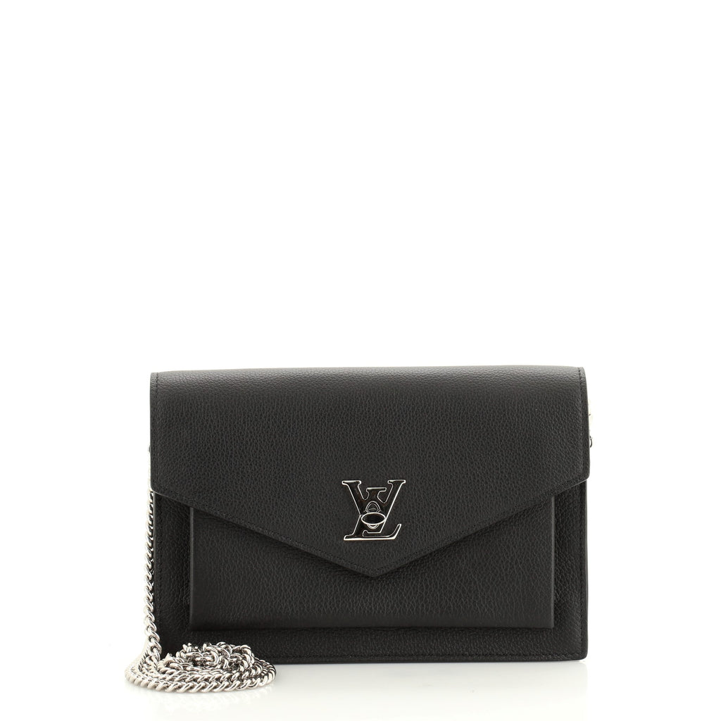 Louis Vuitton Mylockme Chain Pochette Leather Black 5788698
