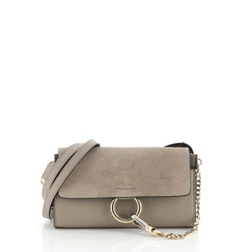 Chloe Faye Shoulder Bag Leather and Suede Mini