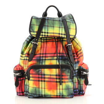Burberry Rucksack Backpack Tie Dye Vintage Check Canvas Large