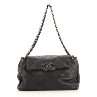 Chanel Hamptons Accordion Flap Tote Quilted Calfskin Large