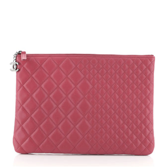 Chanel O Case Clutch Quilted Lambskin Medium