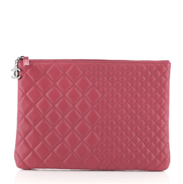 Chanel O Case Clutch Quilted Lambskin Medium