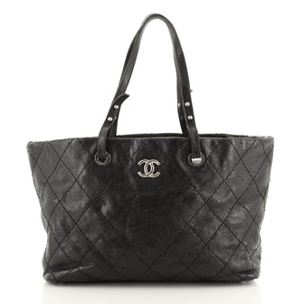 Chanel On The Road Tote Quilted Leather Small