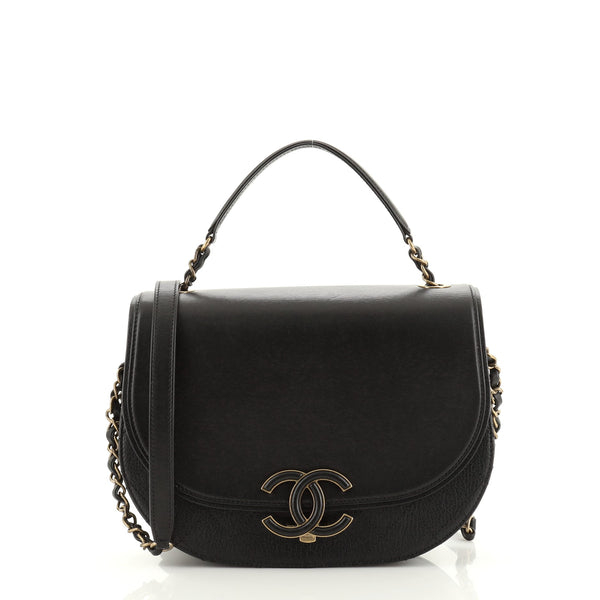 Chanel Coco Curve Flap Messenger Calfskin and Quilted Goatskin Small