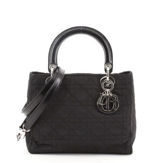 Christian Dior Vintage Lady Dior Bag Cannage Quilt Nylon Medium