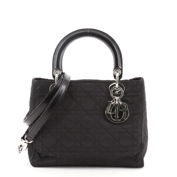 Christian Dior Vintage Lady Dior Bag Cannage Quilt Nylon Medium