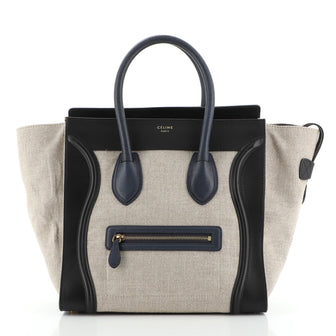 Celine Luggage Bag Canvas and Leather Mini