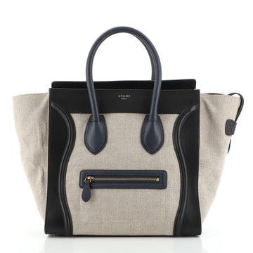 Celine Luggage Bag Canvas and Leather Mini