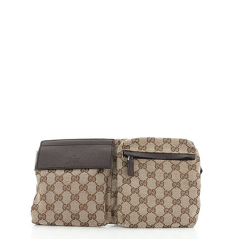 Gucci Vintage Double Belt Bag GG Canvas