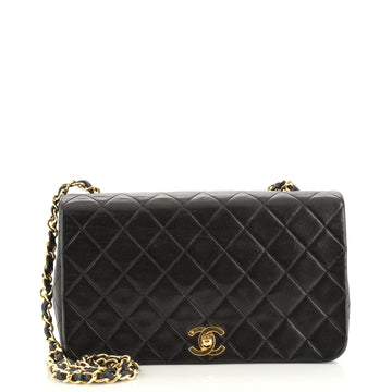 Chanel Vintage Full Flap Bag Quilted Lambskin Medium