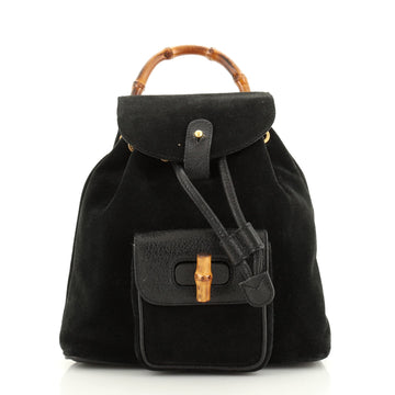 Gucci Vintage Bamboo Backpack Suede Mini