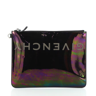 Givenchy Logo Pouch Iridescent Patent Large