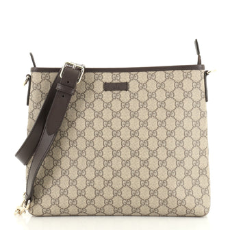 Gucci Zip Top Messenger Bag GG Coated Canvas Large