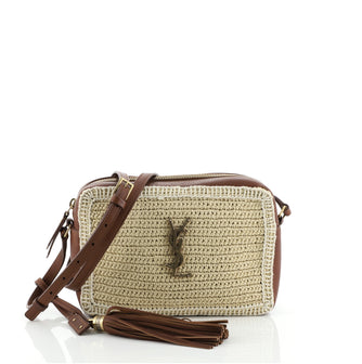 Saint Laurent Lou Camera Bag Woven Raffia Small
