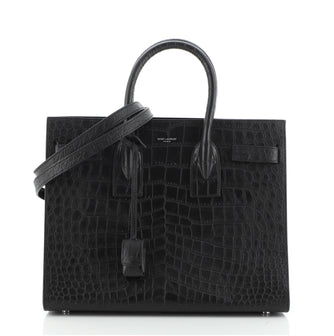 Saint Laurent Sac de Jour NM Bag Crocodile Embossed Leather Small