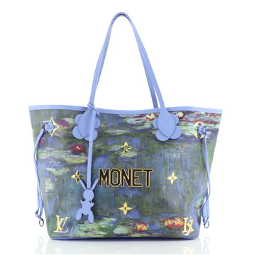 Louis Vuitton Neverfull NM Tote Limited Edition Jeff Koons Monet Print Canvas MM