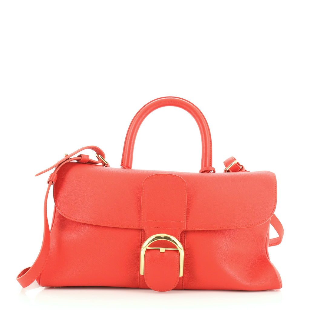Delvaux East West Brillant Top Handle Bag Leather Small Red 58044119