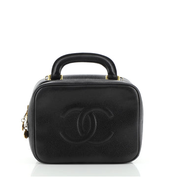 Vintage Timeless Zip Around Vanity Case Caviar Small