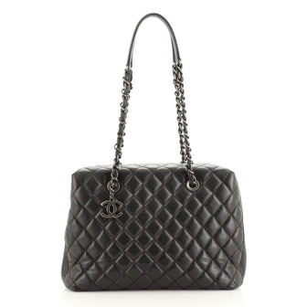 Chanel City Shopping Tote Quilted Caviar Small